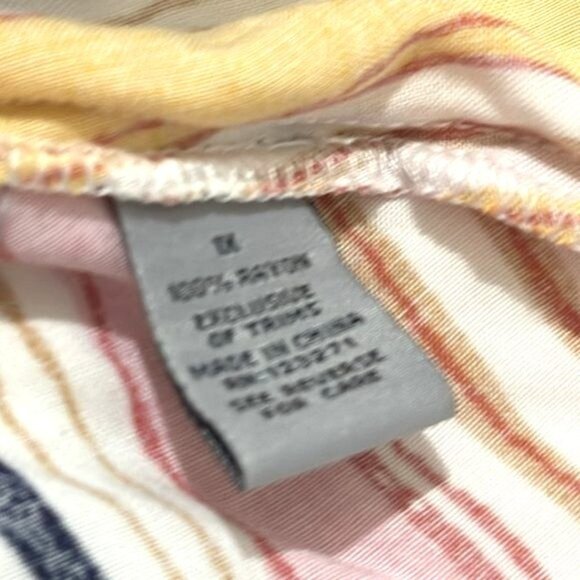 J For Justify Womens Striped Sleeveless Button-Front Dress 1X Multicolor - Picture 2 of 7